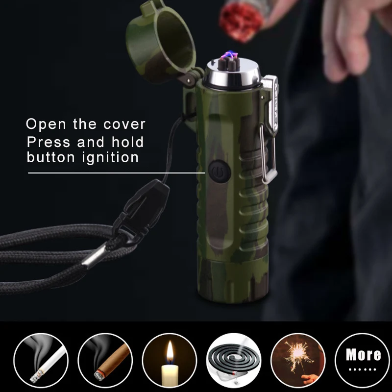 Водонепроницаемая USB Зажигалка перезаряжаемая беспламенная зажигалка с
