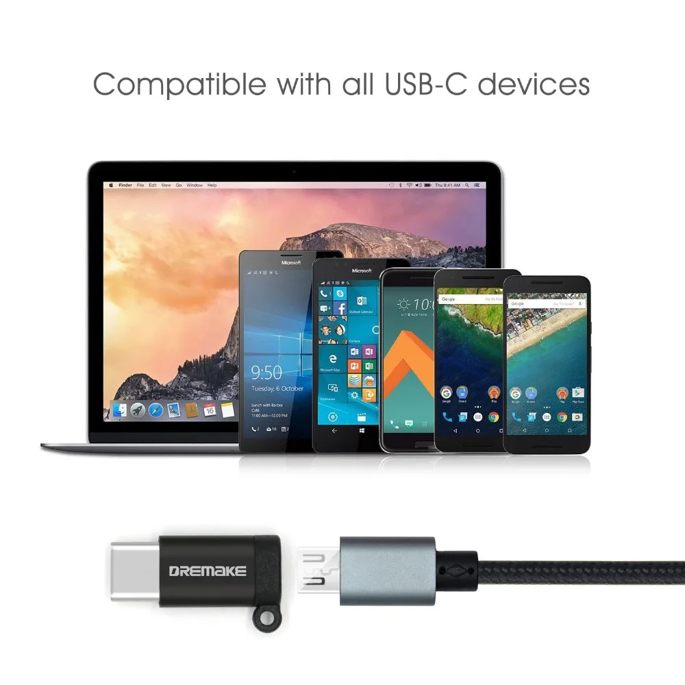 2 шт. USB 2,0 адаптер 2-Pack type-C к Micro USB адаптер конвертер для Xiaomi 4C 5 Galaxy 7 huawei P9 P10 Makbook Nokia N1