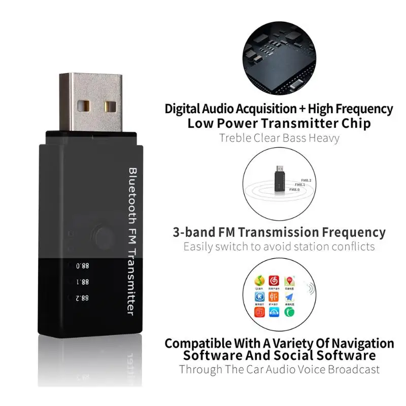 USB автомобильный V4.2+ EDR Bluetooth fm-передатчик USB зарядка радио адаптер