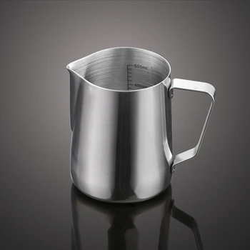 

Milk Frothing Pitcher, Thickening Stainless Steel Coffee Steaming Pitcher With Measurements Inside, 350/600ml