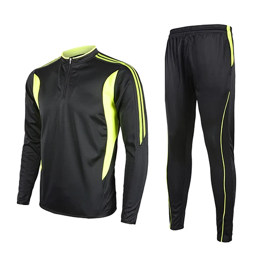 ЕС, сезон осень-зима; Для мужчин с длинным рукавом Футбол костюм для тренировок футбол спортивные костюмы для бега костюм Футбольная Футболка футбольная спортивная одежда - Цвет: black green