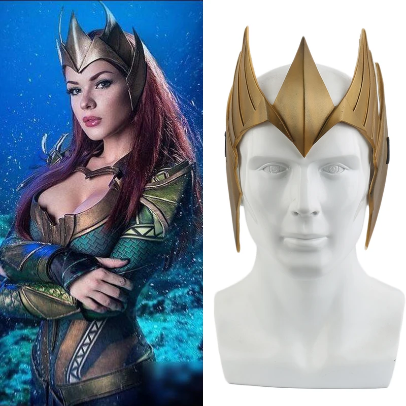 Hand Made Aquaman Queen Mera Cosplay Costume Mask Helmet Halloween Accessories