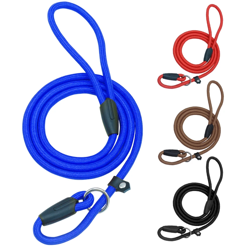 

Nylon Dog Training Leash Dogs P Chain Pet Slip Collar Rolled Slip Lead Small Dogs Walking Leads Rope for Chihuahua Pug