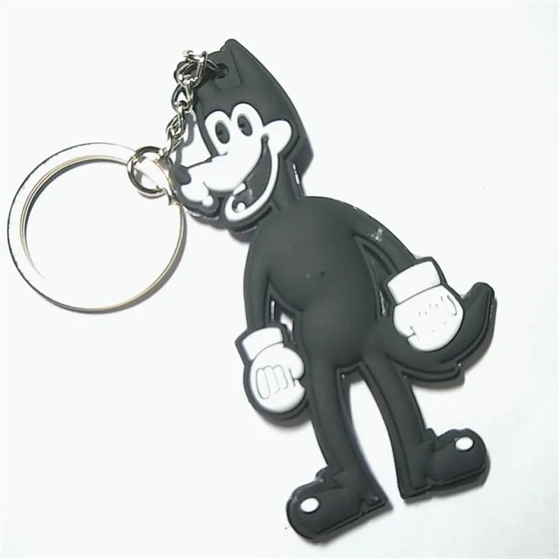 Bendy Figures Toys PVC Keychain Game Horror Bendy and Boris Figuras Doll Key Bag Pendant  Baby Kids Friends Cosplay Gift 10pcslot (4)