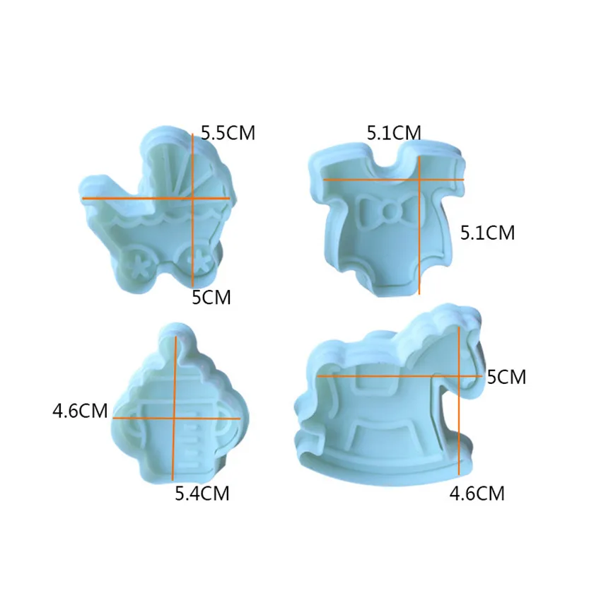 4 шт. детские пластиковые формы для выпечки, кухонные печенье нарезка выпечки, 3D штамп, инструменты для украшения торта