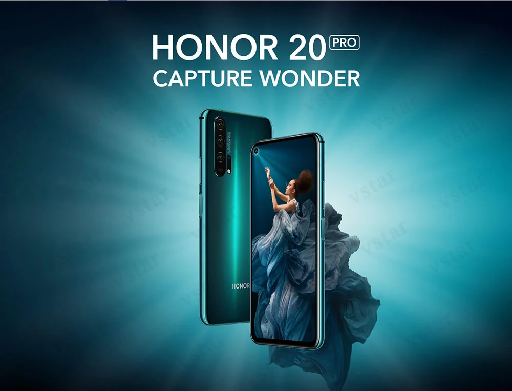 Мобильный телефон HONOR 20 PRO, 6,26 дюймов, 8 ГБ, 128 ГБ, Восьмиядерный процессор Kirin 980, Android 9,0, 4000 мАч, Поддержка Google play, NFC