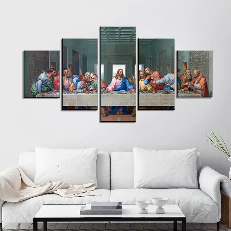 The Last Supper Wall Art Painting Canvas Prints Decor 5 Piece Holy