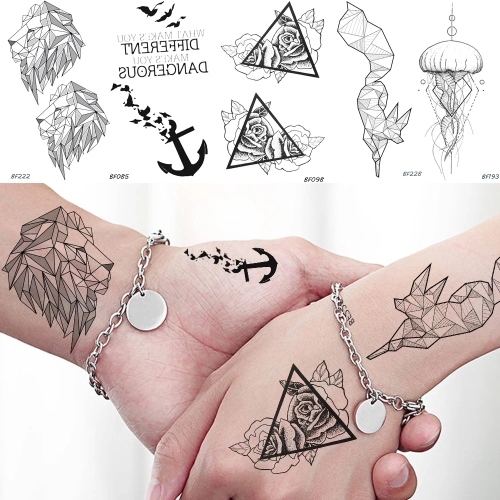 Baofuli Tempopary Tattoo Sticker Geometry Lion Fox Rose Waterproof Triangle Tattoo Jellyfish Anchor Black Sexy Tatoos Body Arm Temporary Tattoos Aliexpress Baofuli Tempopary Tattoo Sticker Geometry Lion Fox Rose Waterproof Triangle Tattoo Jellyfish Anchor Black Sexy Tatoos Body Arm Temporary Tattoos Aliexpress