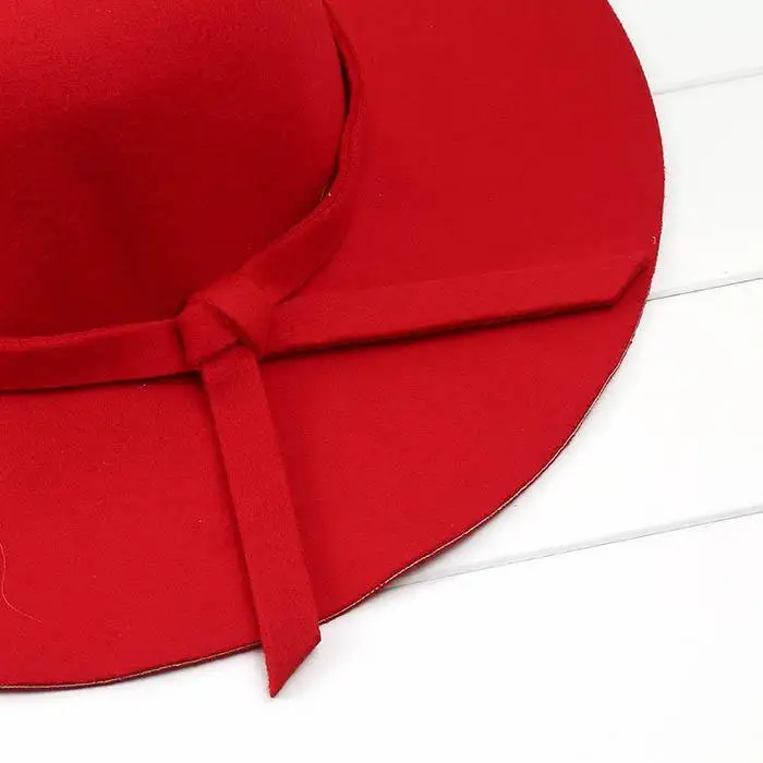 Женский Винтажный стиль с широкими полями из шерсти 150 г галстук-бабочка 60 см(23,6 дюйма) флоппи осень 10 см(3,9 дюйма) пляжная шляпа от солнца