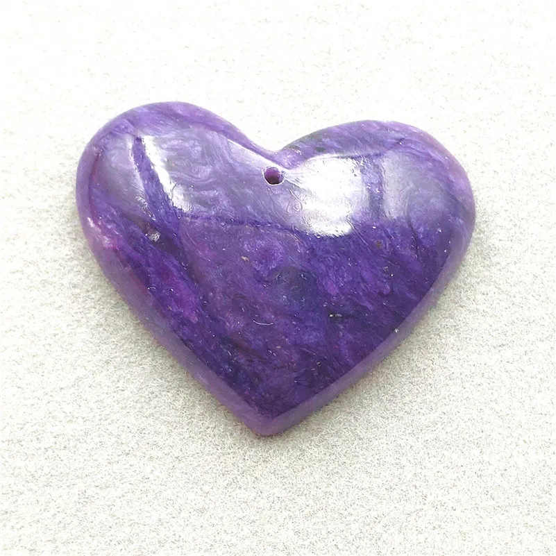

Natural Purple Charoite Necklace Pendant Heart Gemstone 35x28x9mm Women Men Anniversary Love Gift Fashion Pendant Jewelry AAAA