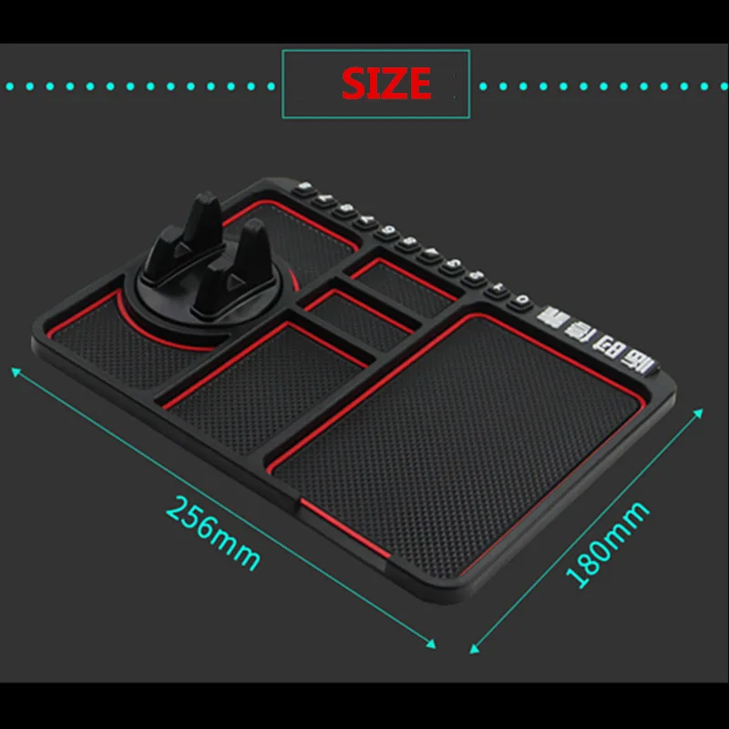 Вращающийся Автомобильный многофункциональный Противоскользящий коврик для приборной панели телефона gps Держатель ручек для карт Авто Временная парковочная карта противоскользящая Накладка для укладки