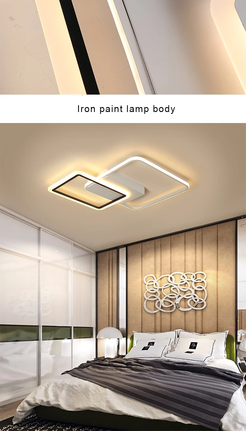 Прямоугольник Новое поступление современный светодиодный потолочный светильник для гостиной спальни Креативный светодиодный потолочный светильник lamparas de techo потолочный свет