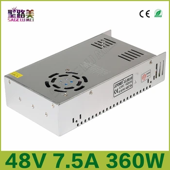 

2016best price DC48V 7.5A 360W Lighting Transformers Universal Regulated Switching Power Supply for CCTV Led Radio free shipping