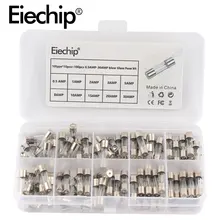 100 шт./лот комплект 5x20 мм предохранители в ассортименте Наборы DIY быстродействующие Стекло трубка быстродействующие Стекло предохранители 0.5A 1A 2A 3A 5A 8A 10A 15A 20A 30A