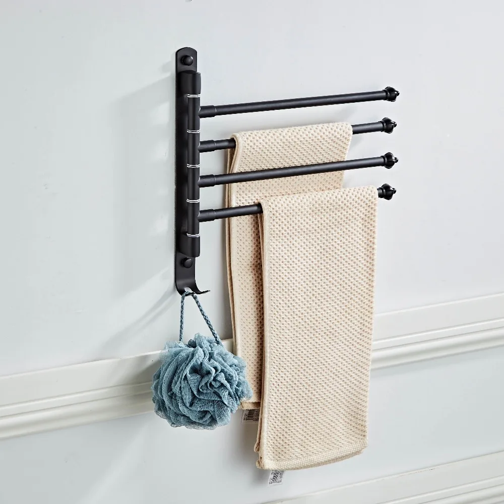 Stainless steel black bathroom towel bars rotating wall mounted towel racks bathroom towel hanger holder swivel porte serviette Stainless steel black bathroom towel bars rotating wall mounted towel racks bathroom towel hanger holder swivel porte serviette