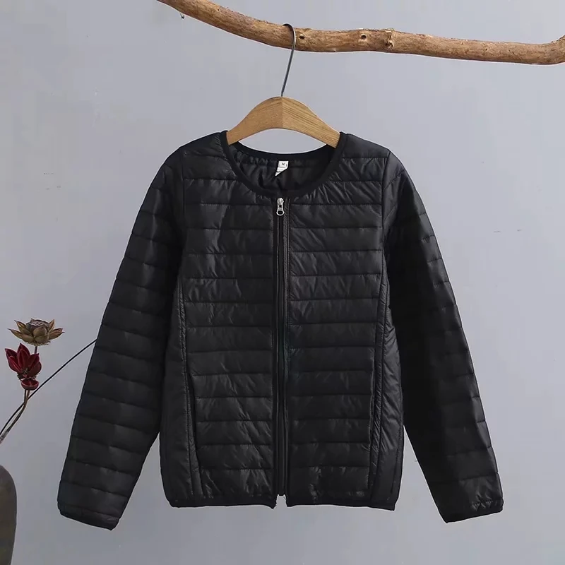 NewBang 5XL 6XL размера плюс легкое хлопковое пальто женское зимнее теплое пальто без воротника на молнии тонкие куртки - Цвет: black