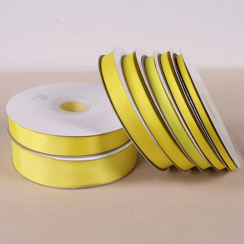 10 Yards Free shipping yellow color solid color grosgrain ribbonribbon