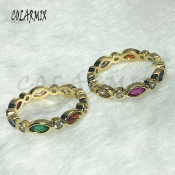 

10 piece Rainbow crystal rings rainbow stone jewelry accessories for women vintage crystal rings summer jewels women gift 5608