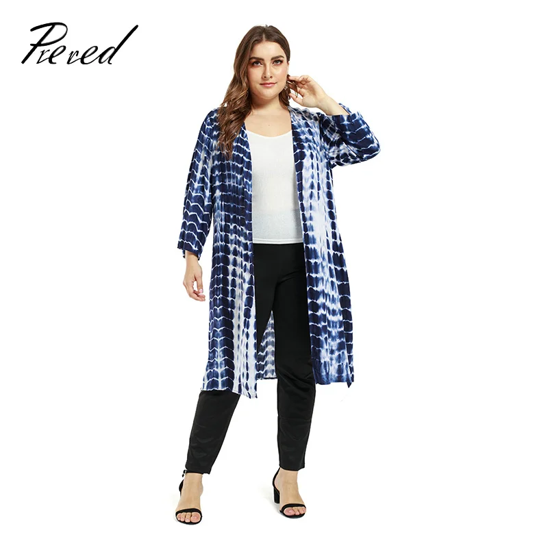 

Prered 2019 plus size Jacket Woman Spring and Summer V-neck coat Knitted casual cardigan air conditioner Tie dyeing clothes XXXL