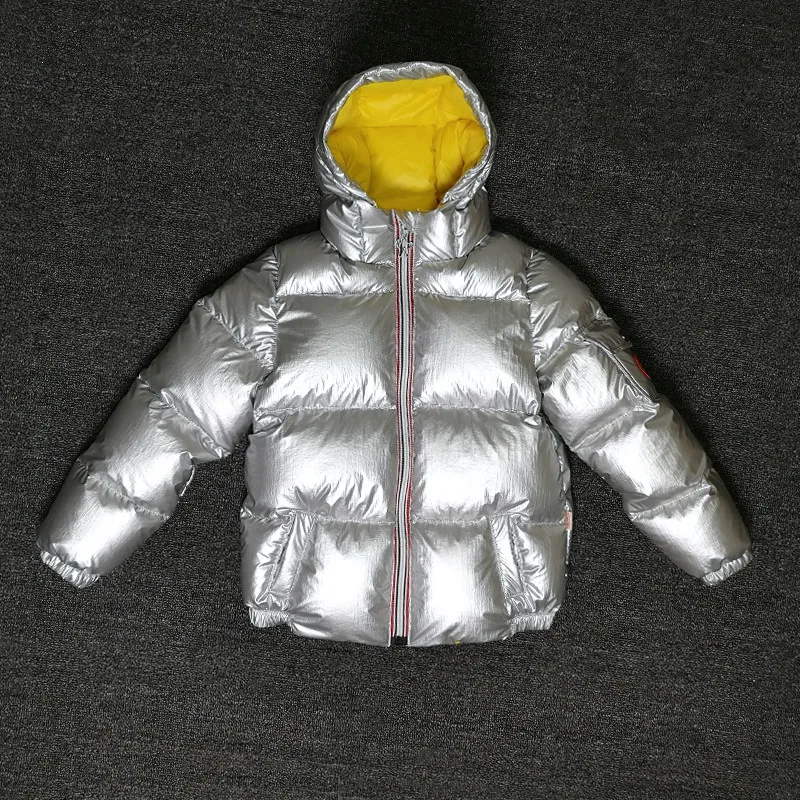 

New Children's Bread Padded Clothes Space Silver Champagne Gold Black 3 Colors Duck Down Jacket Baby Boy Girl Outwear
