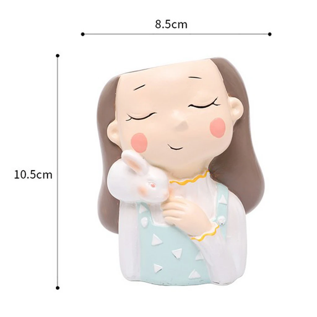 Garden Decor Flowerpot Succulent Planter Pot Vase Girl Figurines Desk Top Statue Figure Micro Landscape Bonsai Holder Pot	