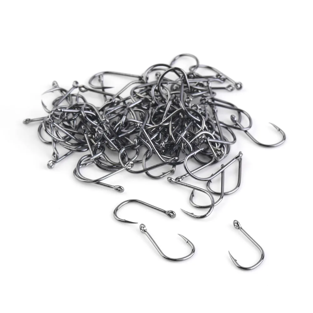 

100pcs Fishing Hook Bait Barb Fishhook Lure Tackle With Box Size 4/6/8/10/12 Best Seller