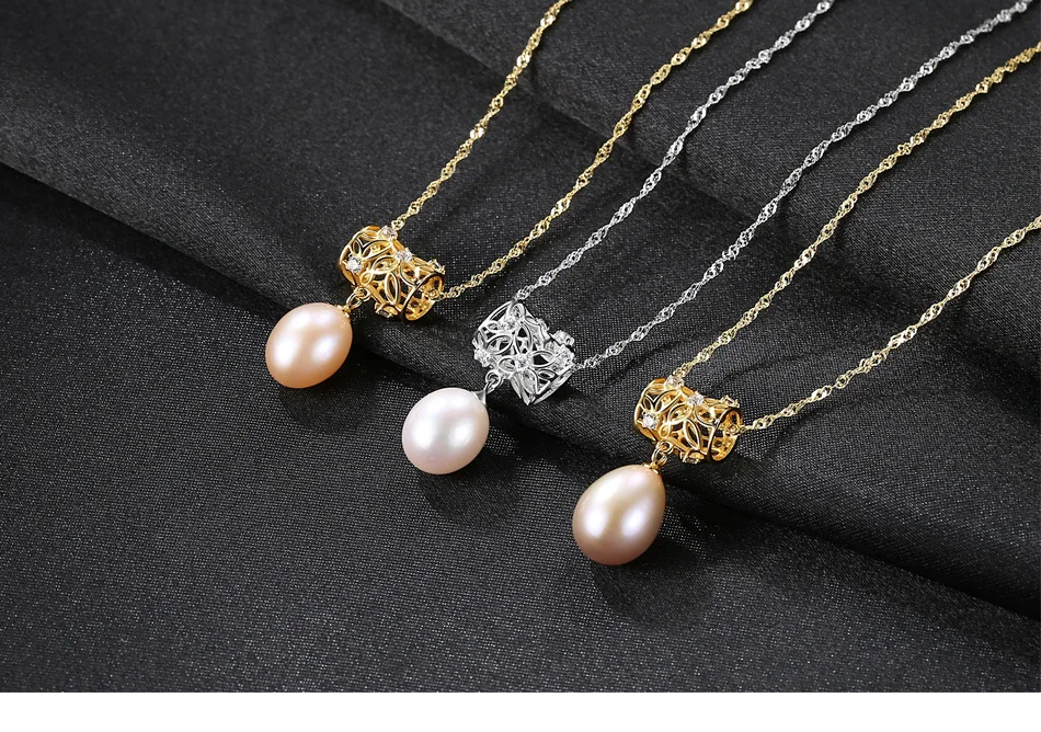 

silver jewelry natural pearl necklace micro-set 3A zircon fashion accessories