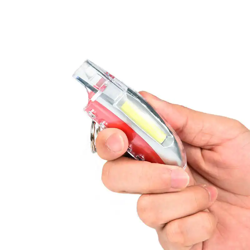 HOT! Mini COB Whistle Light Keychain Field Help LED Whistle Flashlight powerful led flashlight fanatic,use AAA battery #3S20 (4)