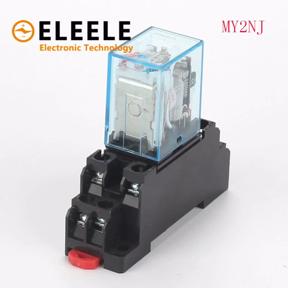 

HH52P MY2NJ Relay Coil General DPDT Micro Mini Electromagnetic Relay Switch with Socket Base LED AC 110V 220V DC 12V 24V PN35