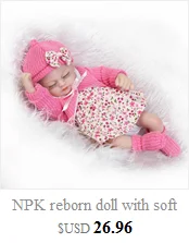 NPK 42 см Силиконовые reborn baby кукольные бонеки Baby Reborn реалистичные Магнитная соска bebe Кукла reborn для девочек Подарки Игрушки