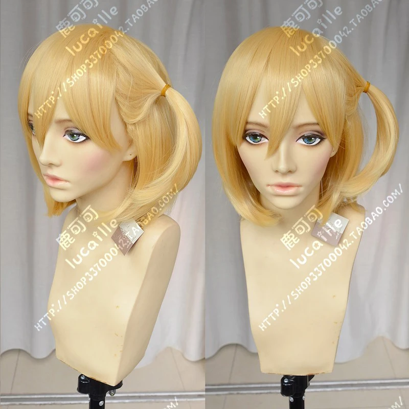 Haikyuu! Hitoka Yachi Hitokav короткий светлый косичка жаркий устойчивый хвост волосы Косплей