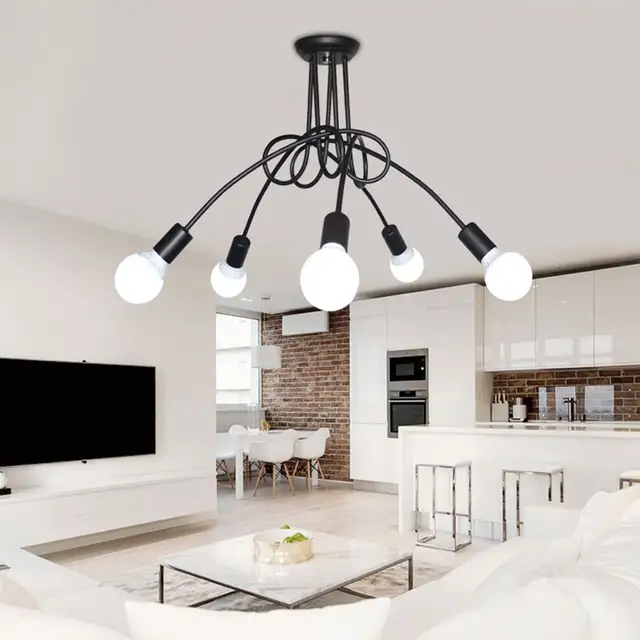 Vintage Ceiling Lights Ceiling Lighting Black Creative Personality Ceiling Lamps Fixtures Living Room Luminaria Lustre