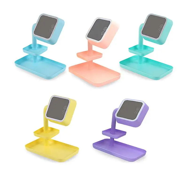 LED الغرور مرآة و مصباح طاولة قابلة للشحن مع 2 تخزين الصواني و USB كابل LED الغرور مرآة و مصباح طاولة قابلة للشحن مع 2 تخزين الصواني و USB كابل