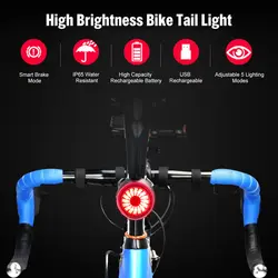 Задний фонарь для велосипеда USB аккумуляторная Хвостовая фара для велосипеда рюкзак для шлема лампа Предупреждение стробоскоп свет