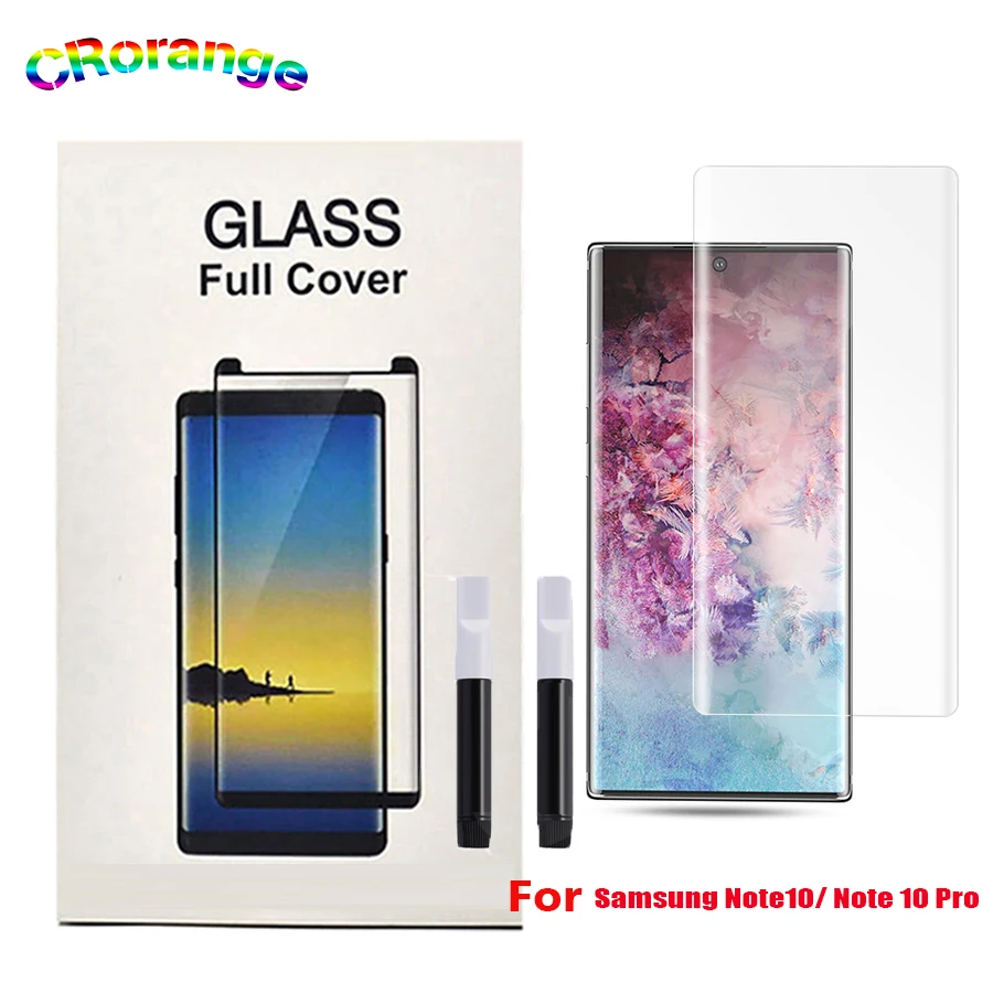 УФ-стекло для Samsung note20 ultra S20 Plus полное покрытие S10 клеевое УФ жидкое Защитное