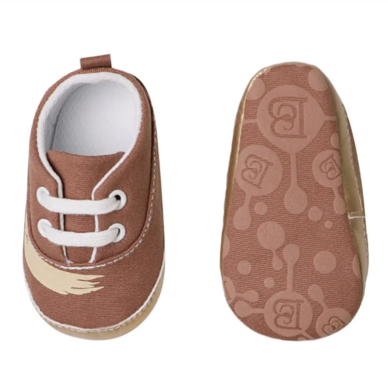 

Round Solid Letter Lace-Up Girls Shoes Soft Sole Cotton Canvas Baby Shoes Spring Autumn Casual Solid T-tied First Walkers Shoes