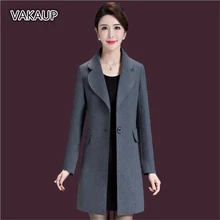 Wool Blends Coat Lady Version Large Sized Women Fitted Out Slim Long Sleeved Medium Length Woolen Jacket Solid Color Women Dress : image Wool Blends Coat Lady Version Large Sized Women Fitted Out Slim Long Sleeved Medium Length Woolen Jacket Solid Color Women Dress