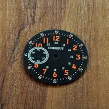 Детали для часов, 39 мм черный циферблат для часов оранжемические циферблаты подходят для ETA 6497 Чайка ST3600 механизм CD39BO