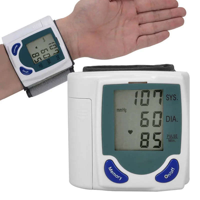 Automatic Wrist Watch Blood Pressure Monitor Digital LCD Display