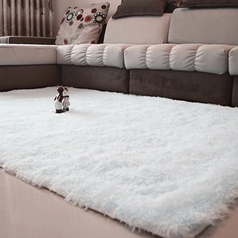 Carpets For Living Room Shaggy Ivory Wool Rug anti skid Carpet Floor
