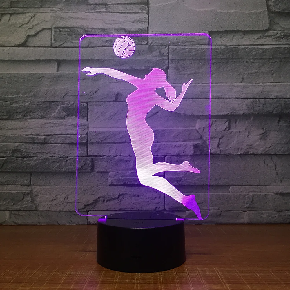 

Women's Volleyball 3D Lamp 7 Color Led Night Lamps for Kids Touch Led USB Table Lampara Lampe Baby Sleeping Nightlight Home Gift