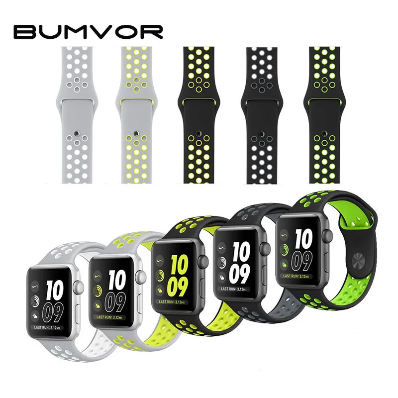 Спортивный силиконовый ремешок BUMVOR для Apple Watch Iwatch 40/44/42/38 мм iwatch 2 3 4 5 резиновый