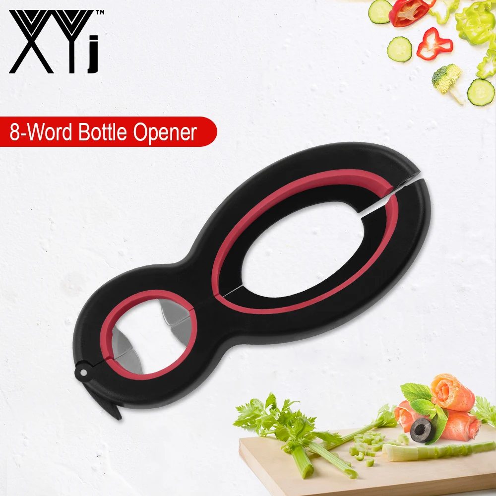 

XYj 8 Word Shape Multi Function Twist Bottle Opener, All in One Jar Gripper for Can Wine Beer Lid Twist Off Jar Opener Claw