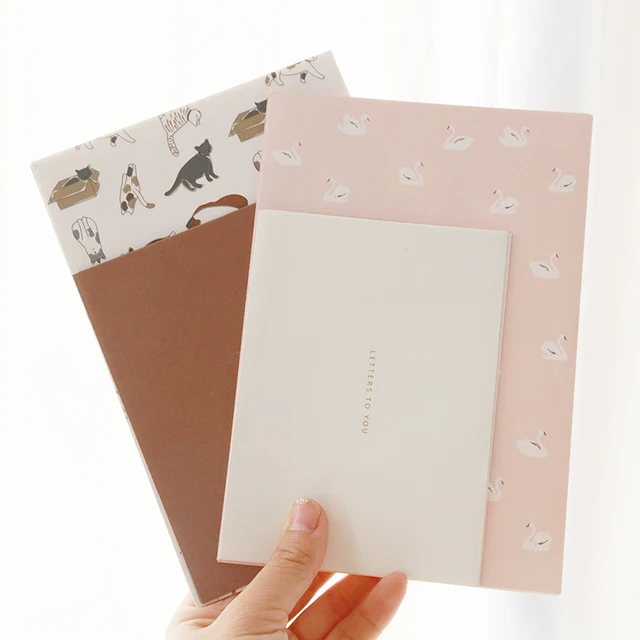 2 Envelopes and 4 Letter Papers Writing Paper Envelope Set Cute Decorative Postcard Envelope