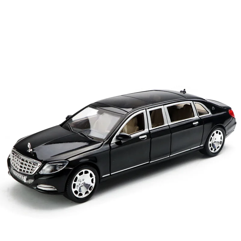 1:24:32 звуковой светильник сплав Maybach S600 автомобиль оттягивающий назад модель