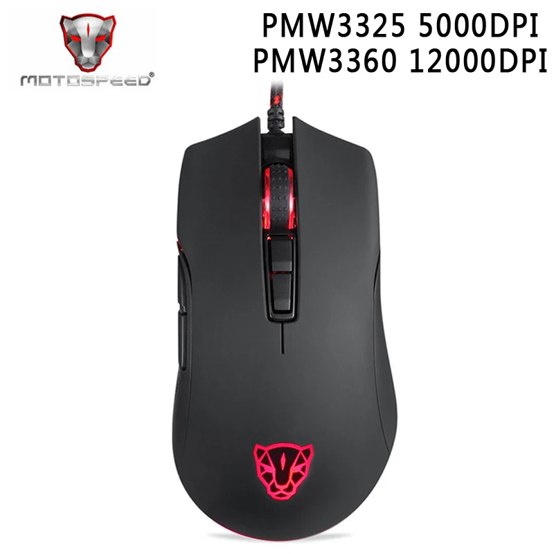 Motospeed V70 PMW3360 PMW3325 игровая мышь геймер Mause Проводная с подсветкой для ноутбука ПК