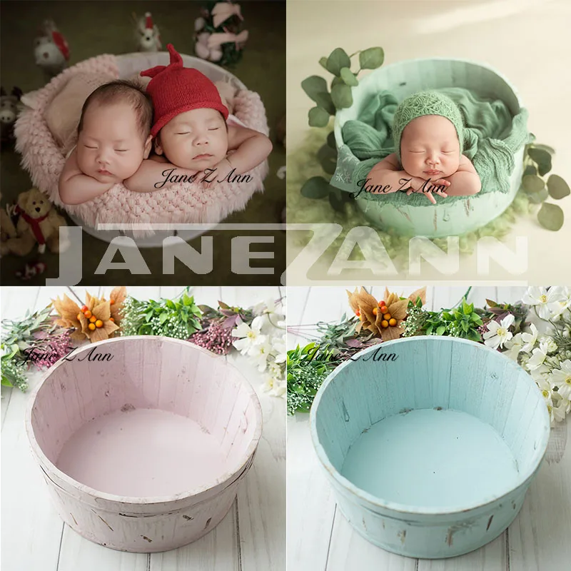 Jane Z Ann Newborn photography props infant wooden baskets photo shoot auxiliary props studio accessories