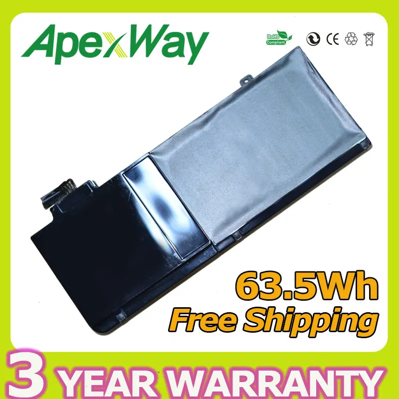 Apexway 63.5V laptop battery A1322 For APPLE MacBook Pro 13 Apexway 63.5V laptop battery A1322 For APPLE MacBook Pro 13