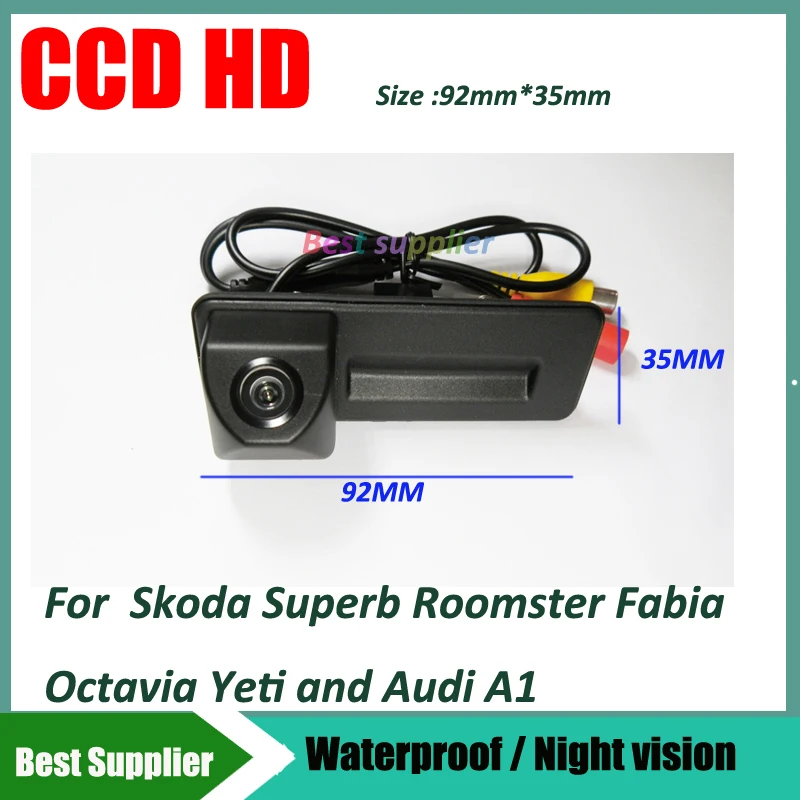 

Trunk handle car reverse rear view camera Night vision waterproof color For skoda octavia fabia audi A1 car Rear view camera