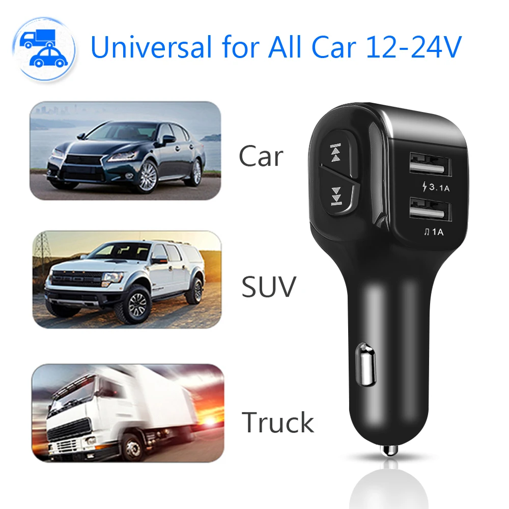 Автомобильное зарядное устройство KEBIDU Dual USB для iPhone Xiaomi автомобильное адаптер BT5.0